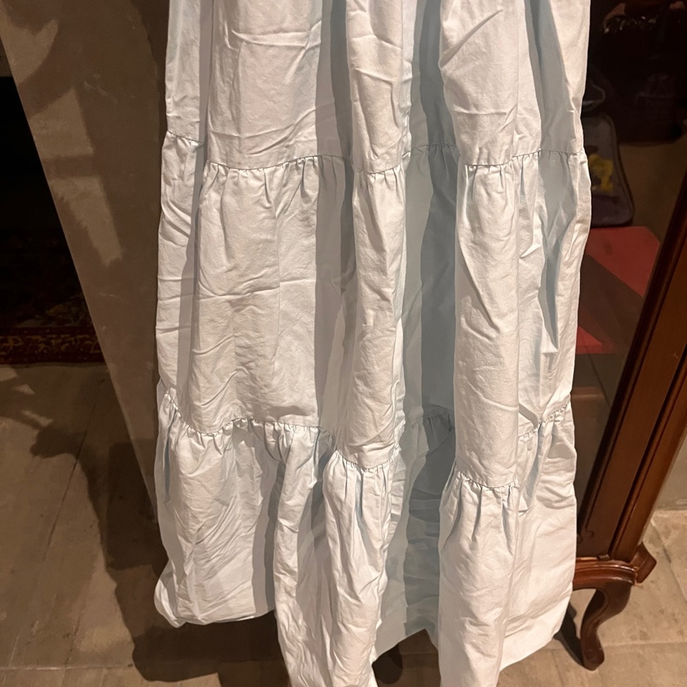 Zara Baby Blue Smocked Tiered Maxi Dress Size medium - Picture 3 of 6
